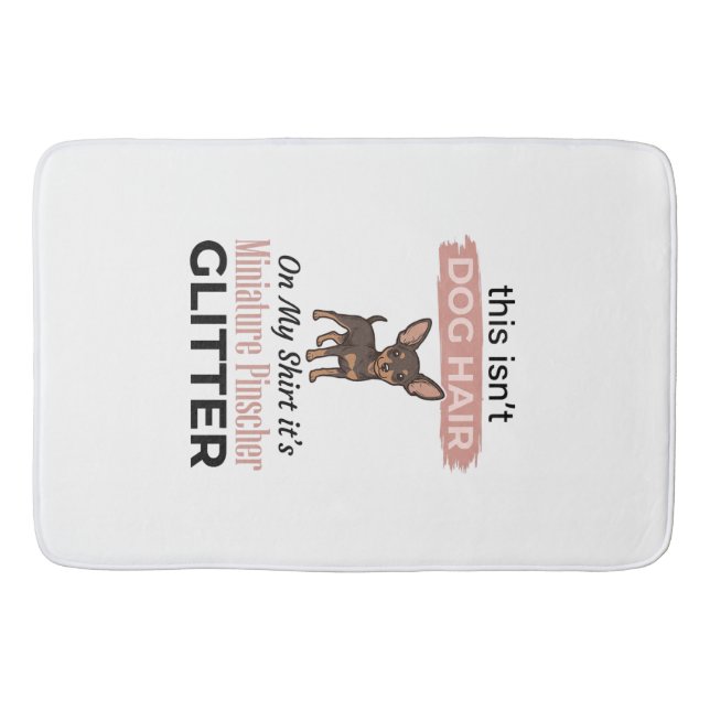 Miniature Pinscher Glitter Funny Dog Shirt Design_ Bath Mat (Front)