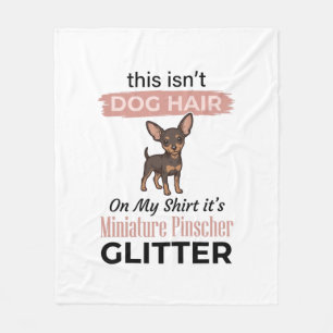 Miniature Pinscher Glitter Funny Dog Shirt Design_ Fleece Blanket