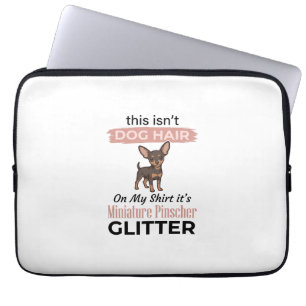 Miniature Pinscher Glitter Funny Dog Shirt Design_ Laptop Sleeve