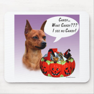 Miniature Pinscher Halloween Candy Mouse Pad