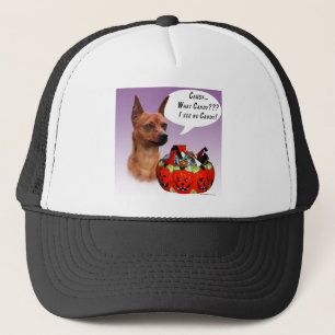 Miniature Pinscher Halloween Candy Trucker Hat