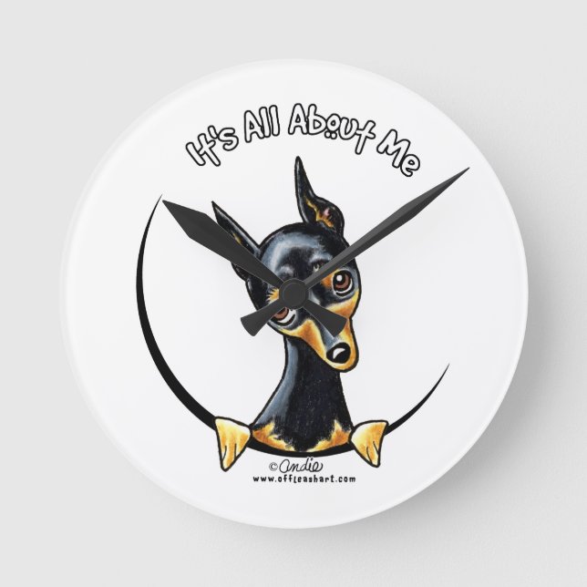Miniature Pinscher IAAM Round Clock (Front)