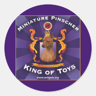 Miniature Pinscher, King of Toys Classic Round Sticker