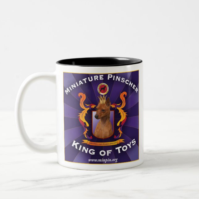 Miniature Pinscher, King of Toys Two-Tone Coffee Mug (Left)