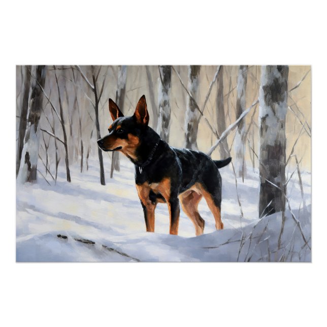 Miniature Pinscher Let It Snow Christmas Poster (Front)