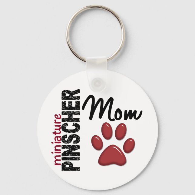Miniature Pinscher Mum 2 Key Ring (Front)
