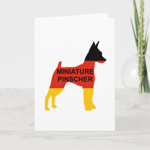 Miniature Pinscher Name Flag Silhouette Card