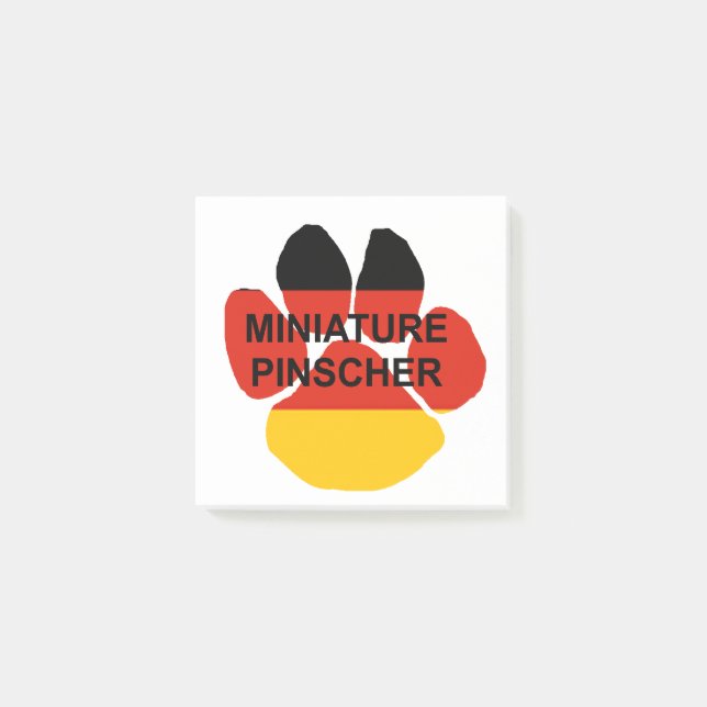 miniature pinscher name germany-flag paw post-it notes (Front)
