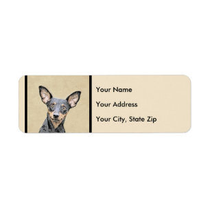 Miniature Pinscher Painting - Cute Original Dog Ar Return Address Label