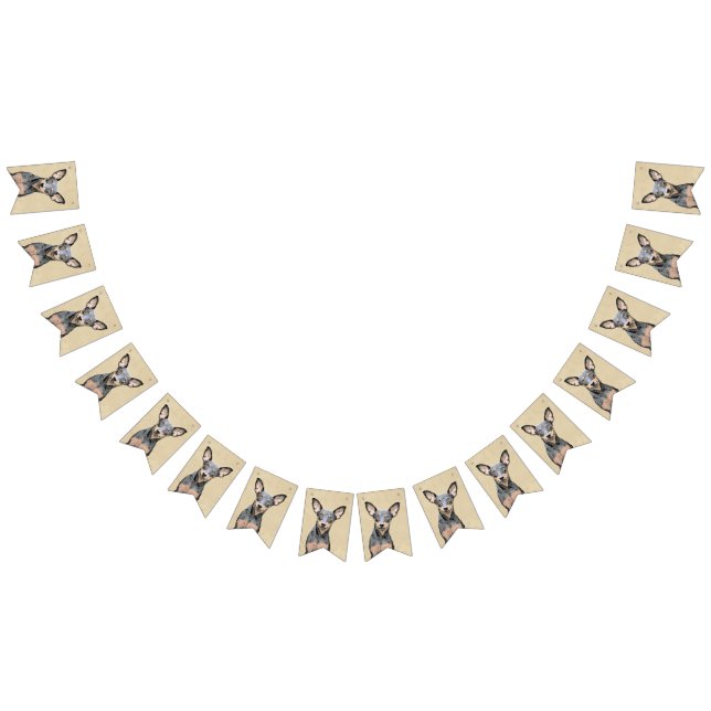 Miniature Pinscher Painting Cute Original Dog Art Bunting (All)