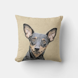 Miniature Pinscher Painting Cute Original Dog Art Cushion
