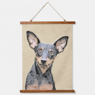 Miniature Pinscher Painting Cute Original Dog Art Hanging Tapestry