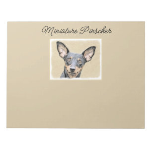 Miniature Pinscher Painting Cute Original Dog Art  Notepad