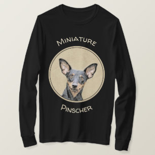 Miniature Pinscher Painting Cute Original Dog Art T-Shirt