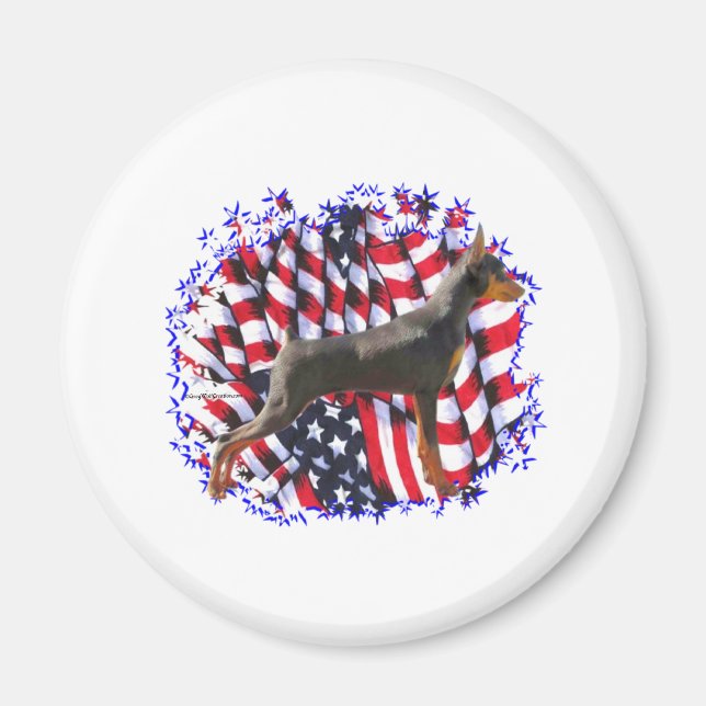 Miniature Pinscher Patriot Magnet (Front)