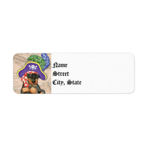 Miniature Pinscher Pirate Return Address Label