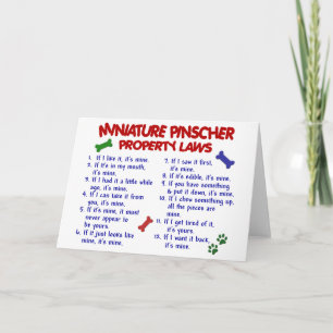 Miniature Pinscher Property Laws 2 Card