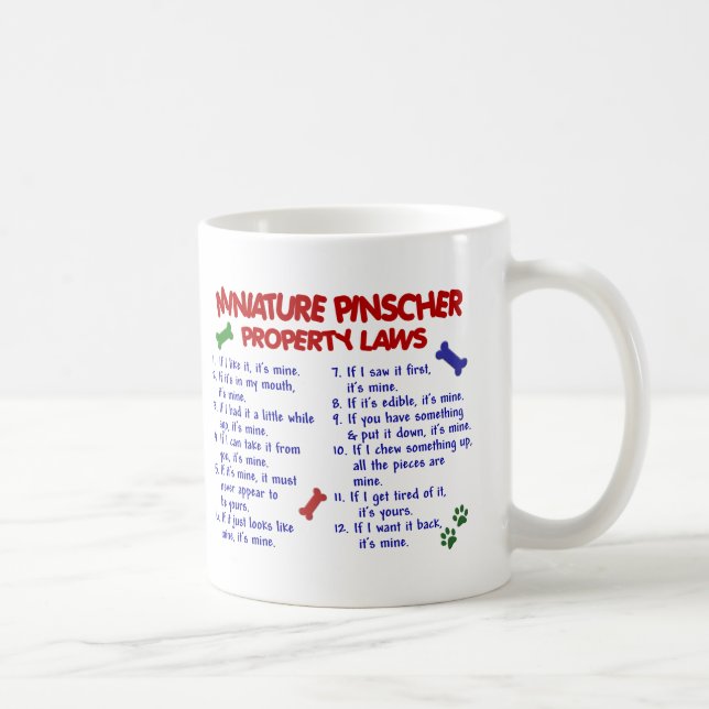 Miniature Pinscher Property Laws 2 Coffee Mug (Right)