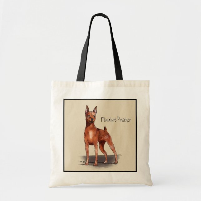 Miniature Pinscher (Red) Tote Bag (Front)
