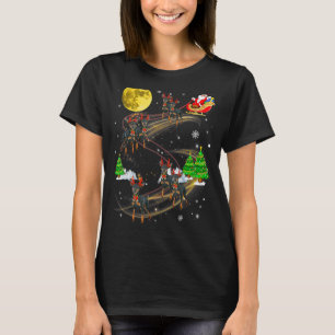 Miniature Pinscher Reindeer Christmas Dog Riding S T-Shirt