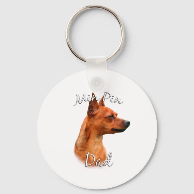 Miniature Pinscher (rust) Dad 2 Key Ring (Front)