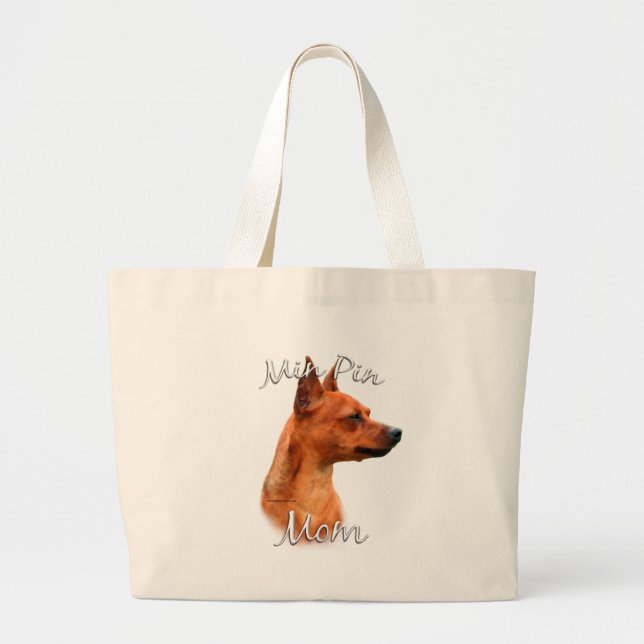 Miniature Pinscher (rust) Mum 2 Large Tote Bag (Front)