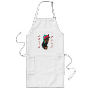 Miniature Pinscher Santa Paws Long Apron