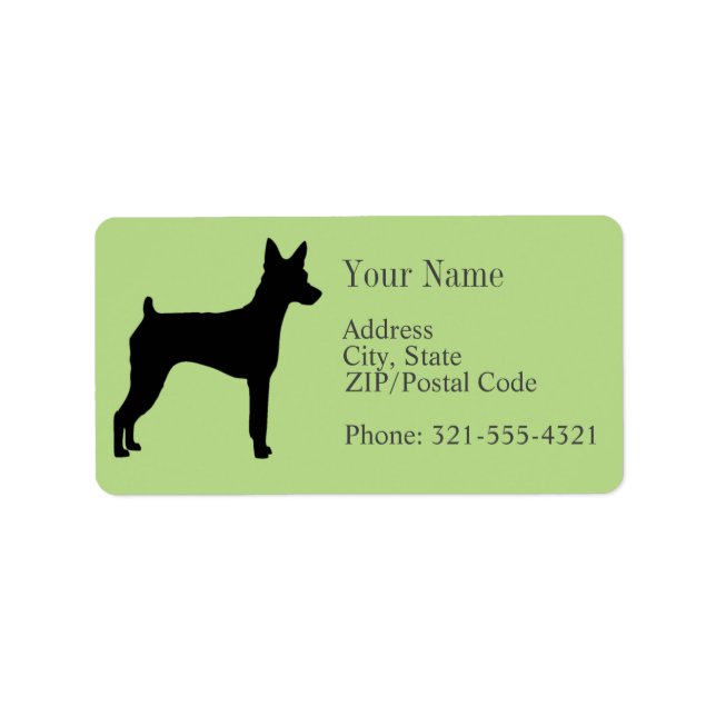Miniature Pinscher Silhouette Label (Front)