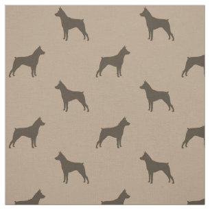 Miniature Pinscher Silhouettes Pattern Fabric