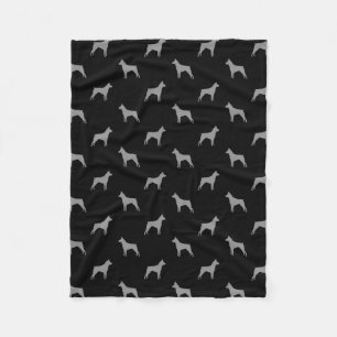 Miniature Pinscher Silhouettes Pattern Fleece Blanket
