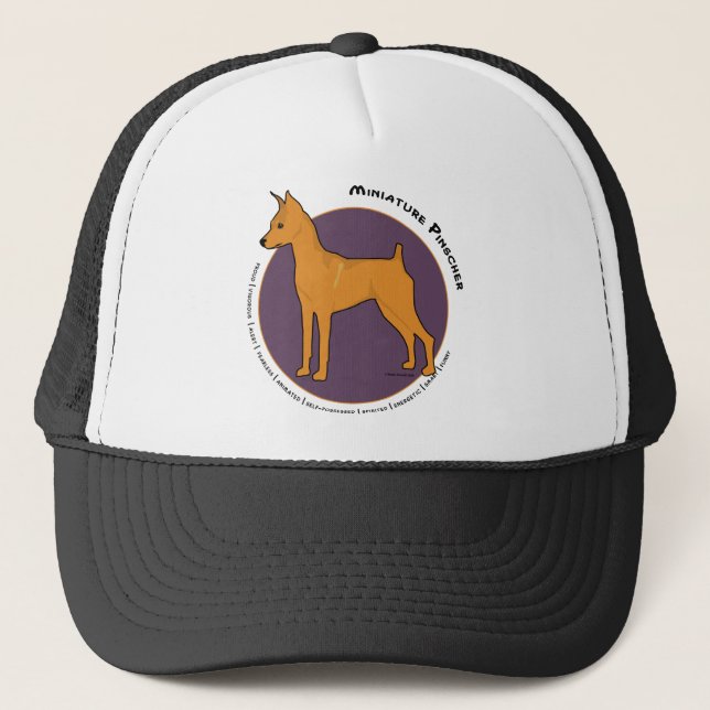 Miniature Pinscher, Stag Red Trucker Hat (Front)