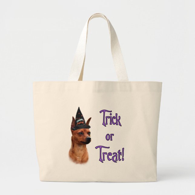 Miniature Pinscher Trick Large Tote Bag (Front)