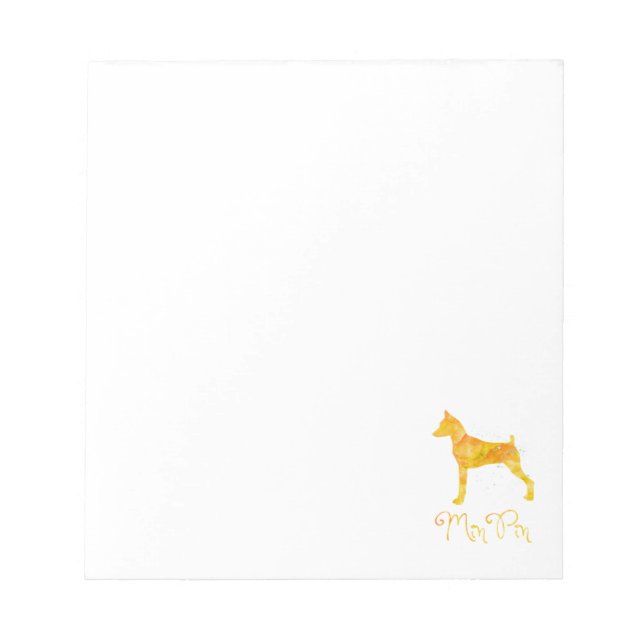 Miniature Pinscher Watercolor Design Notepad (Front)