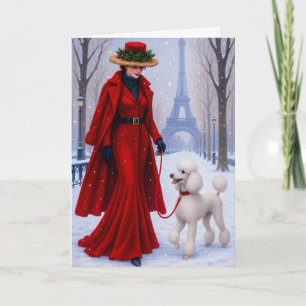 Miniature Poodle Holiday Card