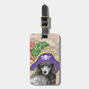 Miniature Poodle Pirate Luggage Tag