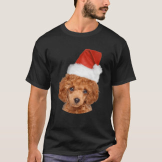 Miniature Poodle Santa Hat Dog Lovers For Christma T-Shirt