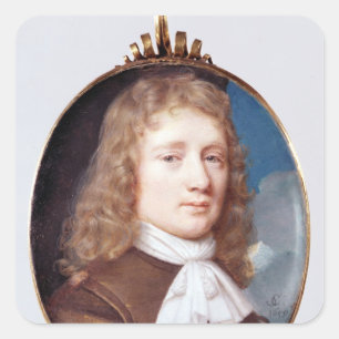 Miniature portrait of an Unknown Man, 1659 Square Sticker