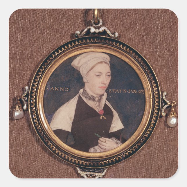 Miniature portrait of Jane Small Square Sticker (Front)