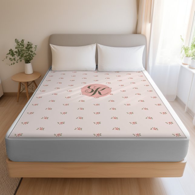 Miniature Roses & Monogram Sherpa Blanket (Creator Uploaded)