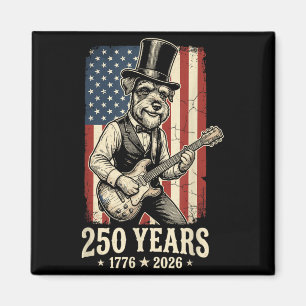 Miniature Schnauzer Aamerican Usa Flag 250 Years Magnet