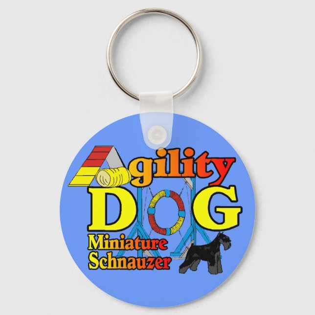 Miniature_Schnauzer_Agility Key Ring (Front)