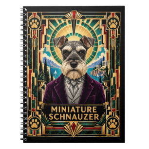 Miniature Schnauzer, Art Deco Dog Notebook
