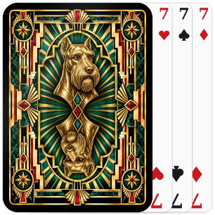 Miniature Schnauzer, Art Deco Dog Playing Cards