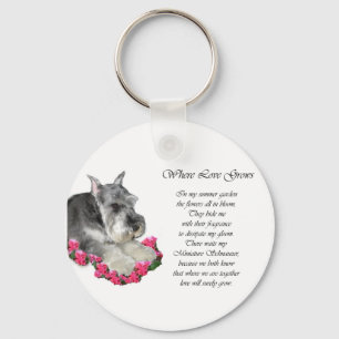 Miniature Schnauzer Art Gifts Key Ring