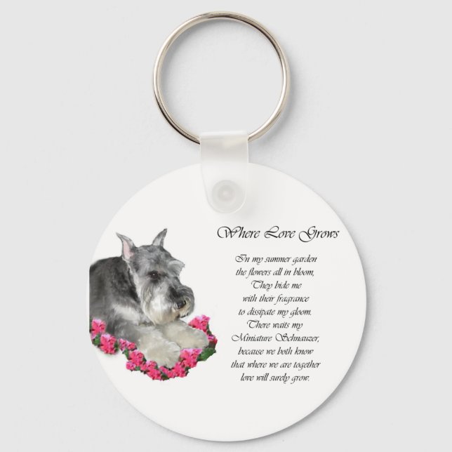 Miniature Schnauzer Art Gifts Key Ring (Front)