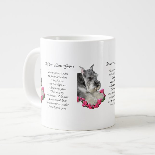 Miniature Schnauzer Art Gifts Large Coffee Mug (Front Left)