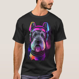 Miniature Schnauzer Astronaut Dog Colourful Space T-Shirt