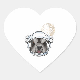 Miniature Schnauzer Astronaut Universum Heart Sticker