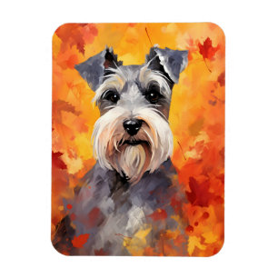 Miniature Schnauzer Autumn Thanksgiving Magnet