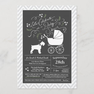 Miniature Schnauzer Baby Shower Gender Neutral Invitation